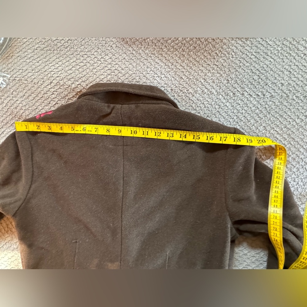 Dark brown Skunkfunk button up wool blend jacket with belt size 5 (L) - Picture 14 of 16